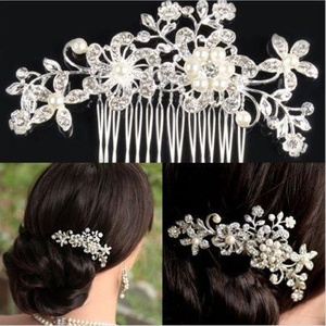 Accessoires pour cheveux de mariée, épingles à cheveux en cristal, strass, diamants, perles, femmes, métal, queue de rat, pince à cheveux de <span class=keywords><strong>mariage</strong></span>, <span class=keywords><strong>peigne</strong></span> pour <span class=keywords><strong>chignon</strong></span> - Product Image 2