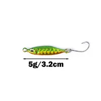 Mini leurre de pêche en métal spinnerbait, petit poisson, hameçon simple, gabarit ruisseau truite, glace d'hiver, 3.2cm, 5g