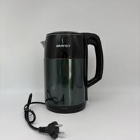 Bouilloire électrique à double paroi anti-brûlure de grande capacité 2,5 L, durable et stable, pour la préparation du thé, prix de gros