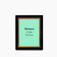 HOMCO Çevre Dostu Ahşap 12x16 ve 9x12 Fotoğraf Çerçeveleri Paspartulu/Paspartsız Siyah 1 Paket