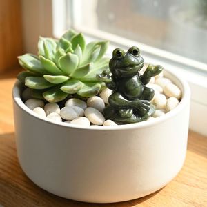 Venta al por Mayor de Artesanías de Ranas de Jade Verde Natural, Piezas Decorativas con Temática Animal para Meditación, Regalos de Cristal - Product Image 4