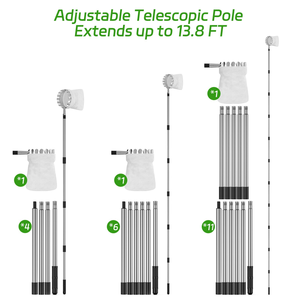 Cueilleur de fruits de qualité industrielle avec tige télescopique pour la cueillette des pommes et des prunes en hauteur, ensemble d'outils de cueillette de fruits de jardin - Product Image 5