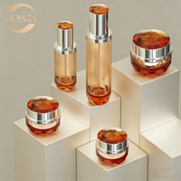 Set Wadah Krim Wajah Makeup Emulsi Cetak Layar Kaca Mewah 30g-120ml dengan Warna Gradasi