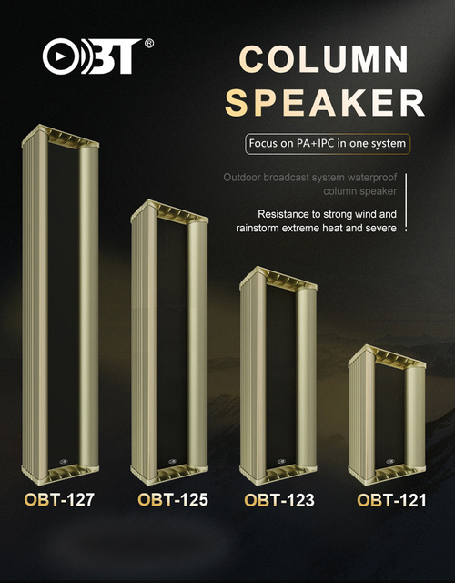 70/100V Column Array Speaker Waterproof White Aluminum Sound System Metal Shell Hi-Res Audio Stereo/Surround