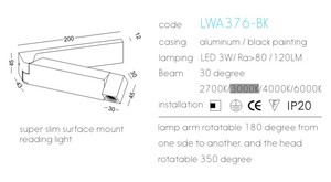 Đèn Đọc Sách Đầu Giường Khách Sạn Sang Trọng Đèn <span class=keywords><strong>LED</strong></span> Gắn Tường Cạnh Giường Gấp Tự Do Xoay Được - Product Image 3