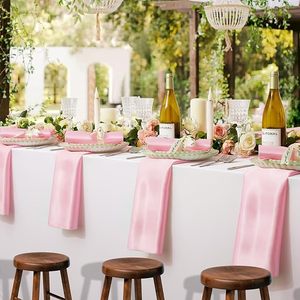 Serviettes de mariage en satin soyeux 11.8x1.8 pouces tissu lavable de luxe pour la maison <span class=keywords><strong>Table</strong></span> à manger anniversaire fête <span class=keywords><strong>Restaurant</strong></span> - Product Image 6
