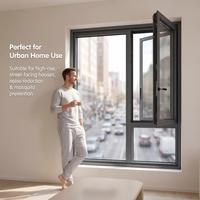 Ventanas Francesas Modernas con Marco de Aleación de Aluminio Insonorizadas, Doble Acristalamiento, Calidad Energy Star, Aislamiento Térmico