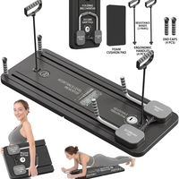 Plateforme de Pilates pliable 4-en-1 avec bandes de résistance pour entraînement abdominal, pompes et planches, idéale pour la maison
