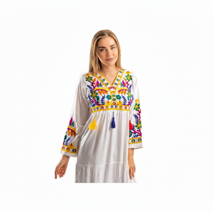 Robe Maxi longue brodée à fleurs, manches longues, vêtements de fête décontractées, élégante, style africain, nouvelle collection - Product Image 1