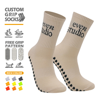 Chaussettes de yoga antidérapantes professionnelles pour femmes, échantillon gratuit, chaussettes de fitness de printemps, chaussettes à motif personnalisé tricotées pour le yoga et le Pilates