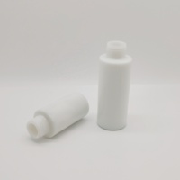 Emballage de flacon pompe en verre de haute qualité pour cosmétiques, 30 ml, 50 ml, flacon d'huile essentielle en verre plat blanc opale avec compte-gouttes en bois véritable