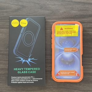 New Orange màu 360 bảo vệ đầy đủ Bìa trường hợp đối với <span class=keywords><strong>iPhone</strong></span> 17 Pro Max Heavy Duty <span class=keywords><strong>Rugged</strong></span> Armor Trường hợp với 9H Glass phim màn hình - Product Image 6