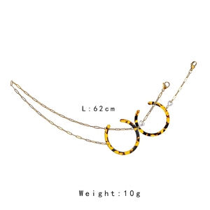 Mling — lunettes de soleil antidérapantes 18k pour femme, lanière de cou avec chaîne en acier inoxydable et acrylique, verres de lecture, nouvelle collection <span class=keywords><strong>2021</strong></span> - Product Image 6