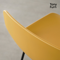 Tabouret de bar moderne en plastique écologique et durable avec dossier, chaise design simple pour bar à domicile/salon - Tony