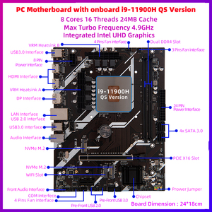Kit de Placa Base y CPU JIESHUO 100% Nuevo con Procesador I9 11900H I7 11800H <span class=keywords><strong>I5</strong></span> <span class=keywords><strong>11400H</strong></span> - Product Image 4