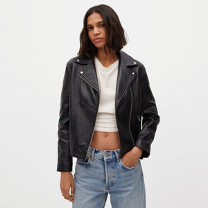 Stylish Women XL Quilted Real New Skin Leather Motorcycle <b>Jacket</b> Stand Fringed Cotton Breathable Women <b>Plus</b> <b>Size</b> Leather <b>Jacket</b> - Product Image 1