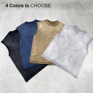 الأكثر مبيعًا جودة ممتازة لغسيل الخزان أعلى مخصص تطريز الطباعة الحمضية سترة رجالية قطنية - Product Image 2