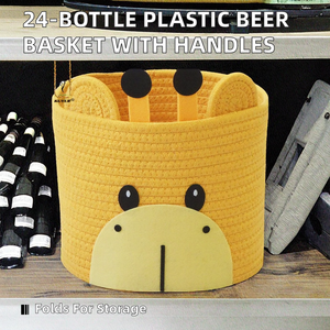 Panier à bière pliable en plastique écologique de grande taille avec 4 poignées latérales, capacité de 24 bouteilles - Product Image 4