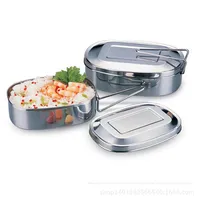 Yolecen Récipient alimentaire de conservation simple/double couche Non magnétique en acier inoxydable épaissi 430/201 boîte carrée pour les étudiants