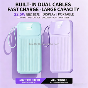 OEM/<span class=keywords><strong>DOM</strong></span> Nouveau modèle PD22.5W Charge rapide 10000mAh avec charge rapide intégrée Double ligne Affichage numérique LED Banque d'alimentation mobile - Product Image 4