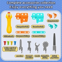 Kit de réparation éducatif pour enfants, jouet de simulation, ensemble de vis, perceuse, tournevis, écrous, blocs de construction, boîte en carton plastique