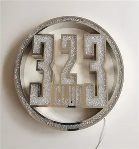 Letras de canal de parede iluminado de aço inoxidável, sinal acrílico de led para polido, prata, diamante, letra, logotipo da empresa 3d