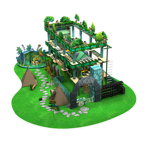 Parc d'aventure commercial personnalisé avec parcours de cordes, équipement de terrain de jeu intérieur pour enfants avec mur d'escalade - Product Image 3
