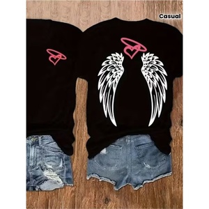 T-shirt en coton pour femmes, vêtements décontractés à imprimé graphique surdimensionné, vente en gros, vente chaude, fabrication locale, OEM - Product Image 4