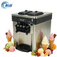 Machine à glace molle commerciale BLGC avec 3 buses, cône en acier inoxydable, 3 saveurs