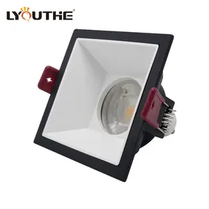 Anti-glare Gold Silver Withe Reflective Cup Aluminum Alloy GU10 MR16 Square Downlights Housing