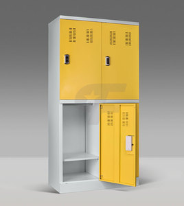 Casillero Metálico Inteligente de 4 Puertas en Amarillo, Blanco y Azul para Escuelas y Hostales, MOQ Bajo, OEM, Personalizado en Acero - Product Image 4