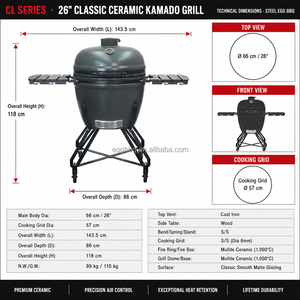Parrilla Kamado de Cerámica SEB, Fabricante de Parrillas Kamado, Proveedor de Parrillas Churrasqueira, <span class=keywords><strong>Asador</strong></span> Cermico, Parrillas para Barbacoa al Aire Libre - Product Image 3