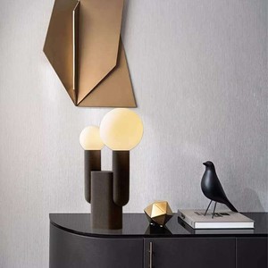 Lámpara de mesa de resina minimalista moderna, control de interruptor E27 para sala de estar, dormitorio, iluminación decorativa de estilo nórdico - Product Image 2