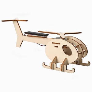 Kit de modèle d'hélicoptère en bois à énergie solaire DIY OKYN-G5428-21 pour enfants, projet d'éducation scientifique - Product Image 2