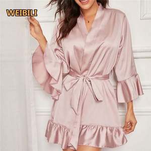 Kimono in <span class=keywords><strong>raso</strong></span> <span class=keywords><strong>vestaglia</strong></span> per donna pigiama splendida <span class=keywords><strong>vestaglia</strong></span> di seta - Product Image 1