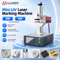 Machine de marquage laser UV miniature HS LASER 3W 5W, tout-en-un, refroidie par air, pour plastique, verre, PCB