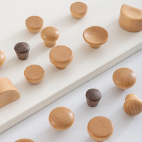 Boutons de meuble en bois massif à trou unique personnalisés, poignées de tiroir en forme de champignon pour armoire, porte de cuisine, poignées en bois naturel