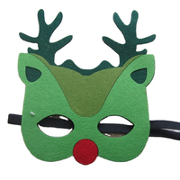 Masque facial demi-visage pour enfants Halloween, design personnalisé, durable, en feutre de laine doux, rechargeable, LED, tendance, aspect 3D, animaux