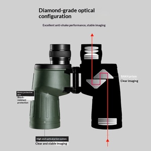 Jumelles HABO 10X50 pour l'extérieur, corps en métal, miroir, faible luminosité, vision nocturne, télescope de télémétrie coordonnée - Product Image 5