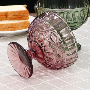 Tazón de Cristal de 300 ml con Base de Diamante en Relieve, Estilo Vintage, Colorido, para Helado, Postre, Ensalada, Pudín, <span class=keywords><strong>Café</strong></span>, Hogar - Product Image 4