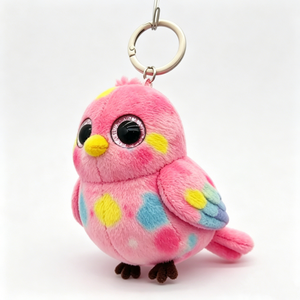 Customized Mini bird plush bag charm,Soft bird plush toy keychain, Plush bird keychain, <b>Cute</b> bird stuffed animal keyring - Product Image 1