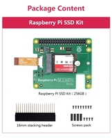 Kit SSD Raspberry Pi5 avec carte M.2 HAT AI, carte d'extension de disque SSD originale, disque dur NVMe M.2 256 Go pour développement B