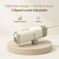 Sèche-cheveux professionnel de luxe personnalisé pour chats – Machine à souffler l'eau à faible bruit et haute vitesse, à fixer autour du cou, avec prise intégrée