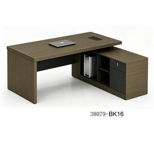 Escritorio Ejecutivo Moderno de Madera con Gabinete de Almacenamiento 38079-BK16, Muebles de Oficina Independientes - Product Image 1