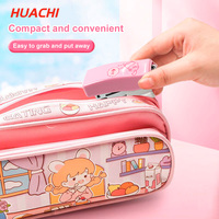 Mini Agrafeuse Manuelle en Plastique HUACHI avec Agrafes de Taille 24/6, Capacité de 24/6-40 Agrafes