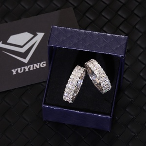 แหวนเงินแท้ 925 ประดับเพชรโมอิสซาไนต์ 2 แถว สี D ระดับ VVS ผ่านการทดสอบเพชร สำหรับแร็ปเปอร์ชาย สไตล์ฮิปฮอป - Product Image 3