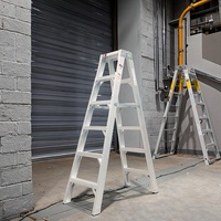 Échelle pliante industrielle 2x6 marches de 1,80 m en alliage d'aluminium à double face avec marches antidérapantes EN131 150 kg pour escalier de supermarché