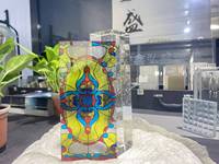 Vitrail artistique solide de style européen, verre coloré pour la protection de la vie privée, décoration écologique pour la maison, le bureau, l'hôtel, la villa