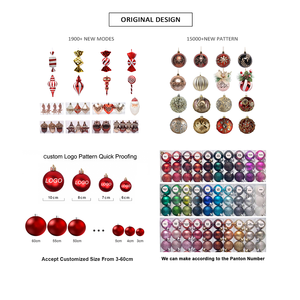 Ensemble <span class=keywords><strong>de</strong></span> boules <span class=keywords><strong>de</strong></span> <span class=keywords><strong>Noël</strong></span> rouges incassables personnalisées en gros, finition mate et brillante, ornements <span class=keywords><strong>de</strong></span> <span class=keywords><strong>Noël</strong></span> pour la décoration <span class=keywords><strong>de</strong></span> l'arbre - Product Image 2
