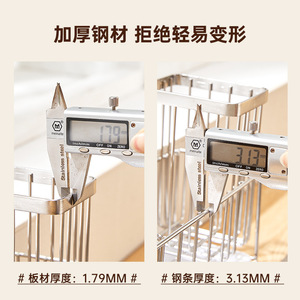 304 Stainless Steel Sink Drain Basket With Tray Moisture Proof Kitchen Dishwashing Storage Rack For Sponge And Soap - Product Image 3